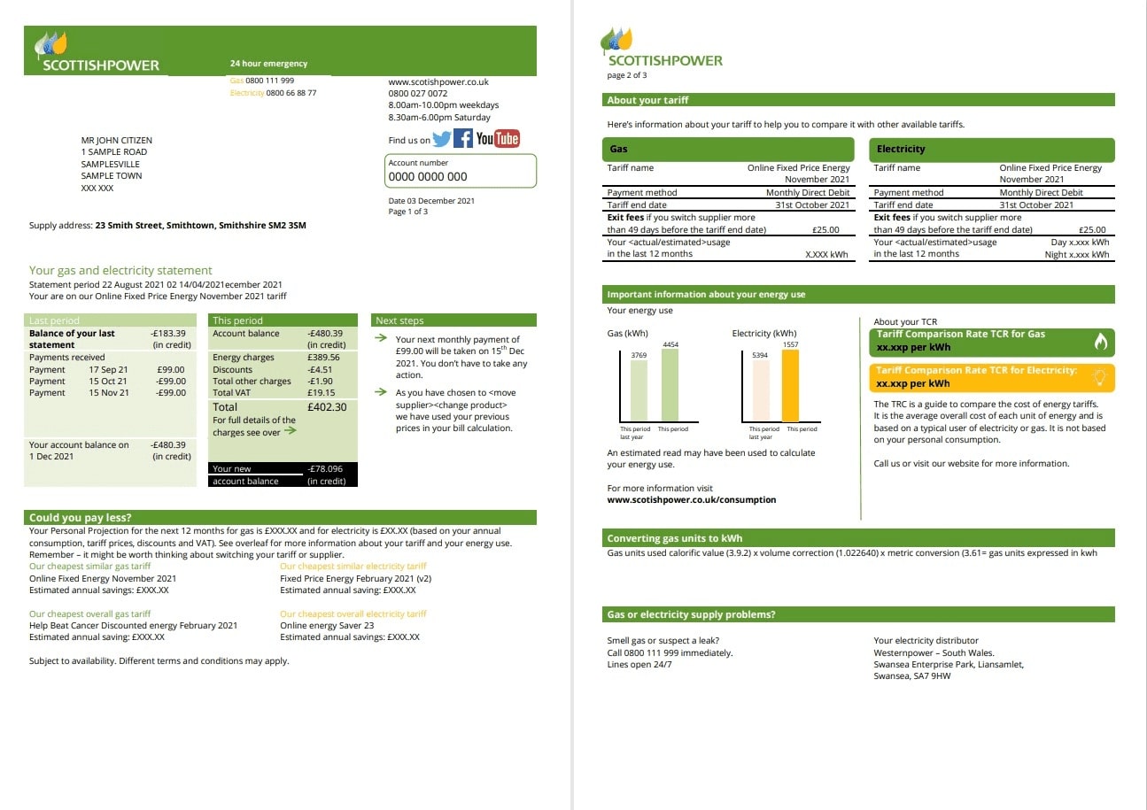  Minol USA business utility bill 